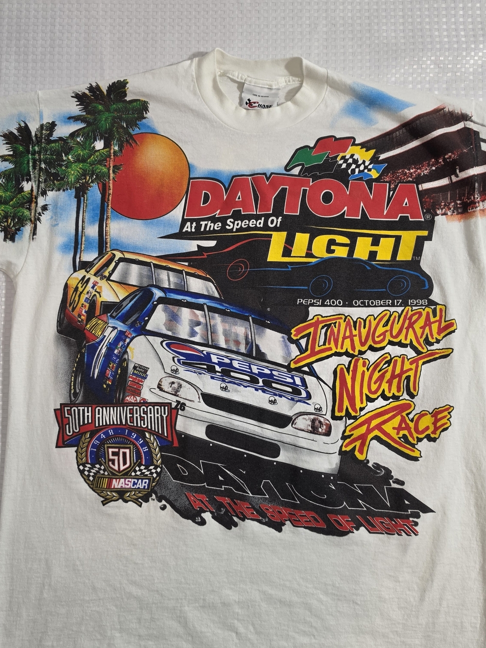 Vintage 1998 NASCAR Pepsi 400 Inaugural Night Race T-Shirt - XXL Chase Authentic